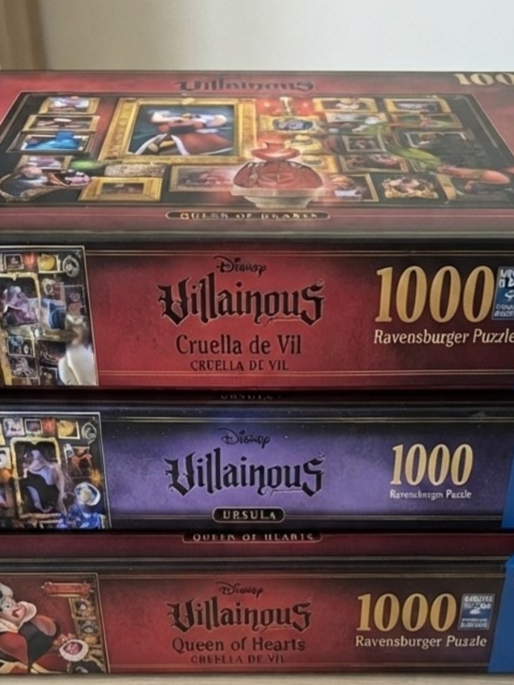 Disney Villainous Ravensburger 1000pc Puzzle Lot Queen Ursula Cruella